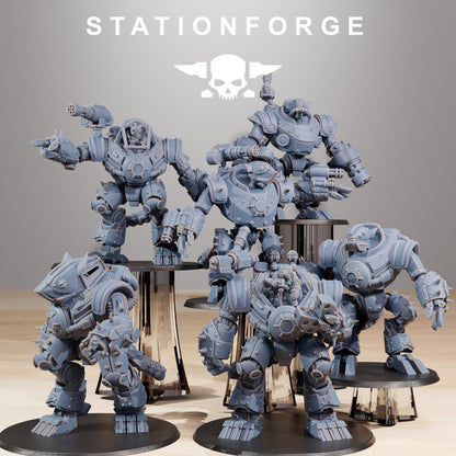 Raticus Clankers, Space Techno-Rats, monopose Sci-Fi warriors by STATIONFORGE, Sci-Fi Wargames Rat-Themed Grimdark miniatures