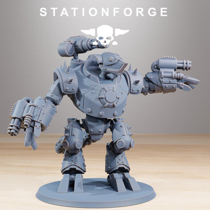 Raticus Clankers, Space Techno-Rats, monopose Sci-Fi warriors by STATIONFORGE, Sci-Fi Wargames Rat-Themed Grimdark miniatures