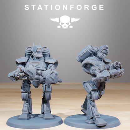 Scavenger Mechanods, Space Techno-bots, modular Sci-Fi warriors by STATIONFORGE, Sci-Fi Wargames Cyber-themed Grimdark miniatures