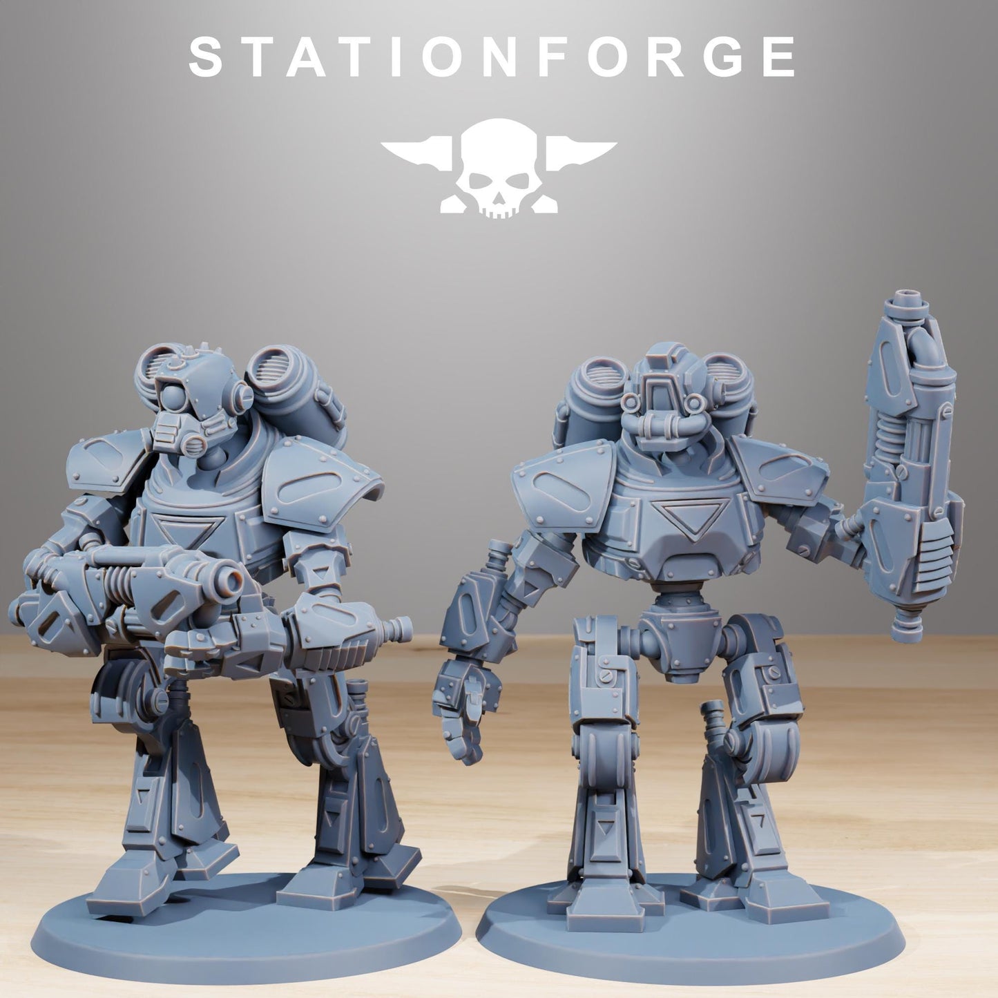 Scavenger Mechanods, Space Techno-bots, modular Sci-Fi warriors by STATIONFORGE, Sci-Fi Wargames Cyber-themed Grimdark miniatures