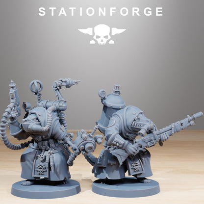 Raticus Grunts, Space Techno-Rats, monopose Sci-Fi warriors by STATIONFORGE, Sci-Fi Wargames Rat-Themed Grimdark miniatures