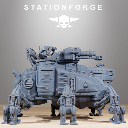Scavenger Heavy Tank, Space Techno-bots, modular Sci-Fi warriors by STATIONFORGE, Sci-Fi Wargames Cyber-themed Grimdark miniatures