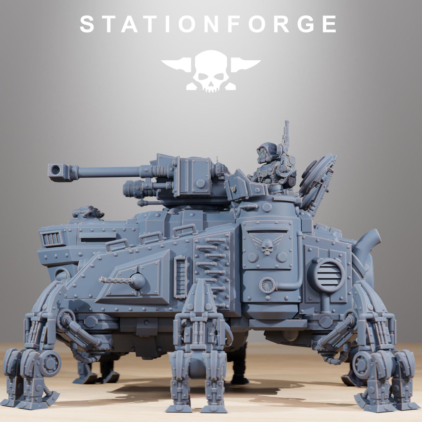 Scavenger Heavy Tank, Space Techno-bots, modular Sci-Fi warriors by STATIONFORGE, Sci-Fi Wargames Cyber-themed Grimdark miniatures