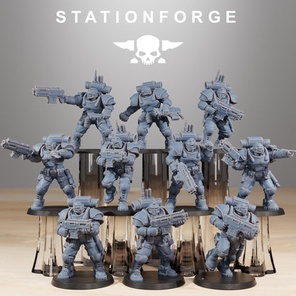 Socratis Light Infantry, Modular Sci-Fi Marine warriors by STATIONFORGE, Grimdark Wargames Proxy