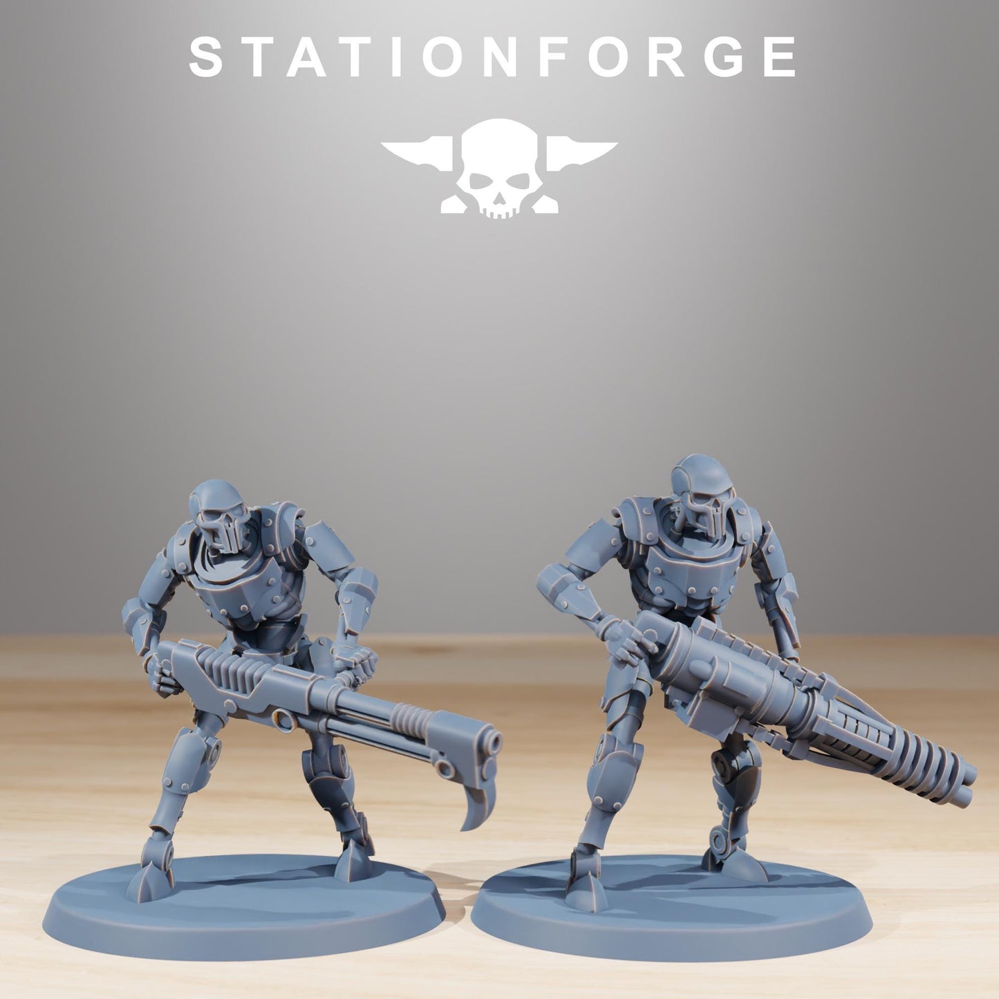 Astronet X1 Infantry, Modular Sci-Fi Undead Robot Warriors by STATIONFORGE, Grimdark Wargames Proxy