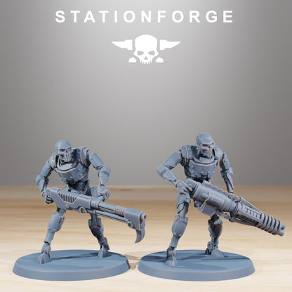 Astronet X1 Infantry, Modular Sci-Fi Undead Robot Warriors by STATIONFORGE, Grimdark Wargames Proxy
