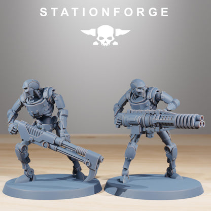 Astronet X1 Infantry, Modular Sci-Fi Undead Robot Warriors by STATIONFORGE, Grimdark Wargames Proxy