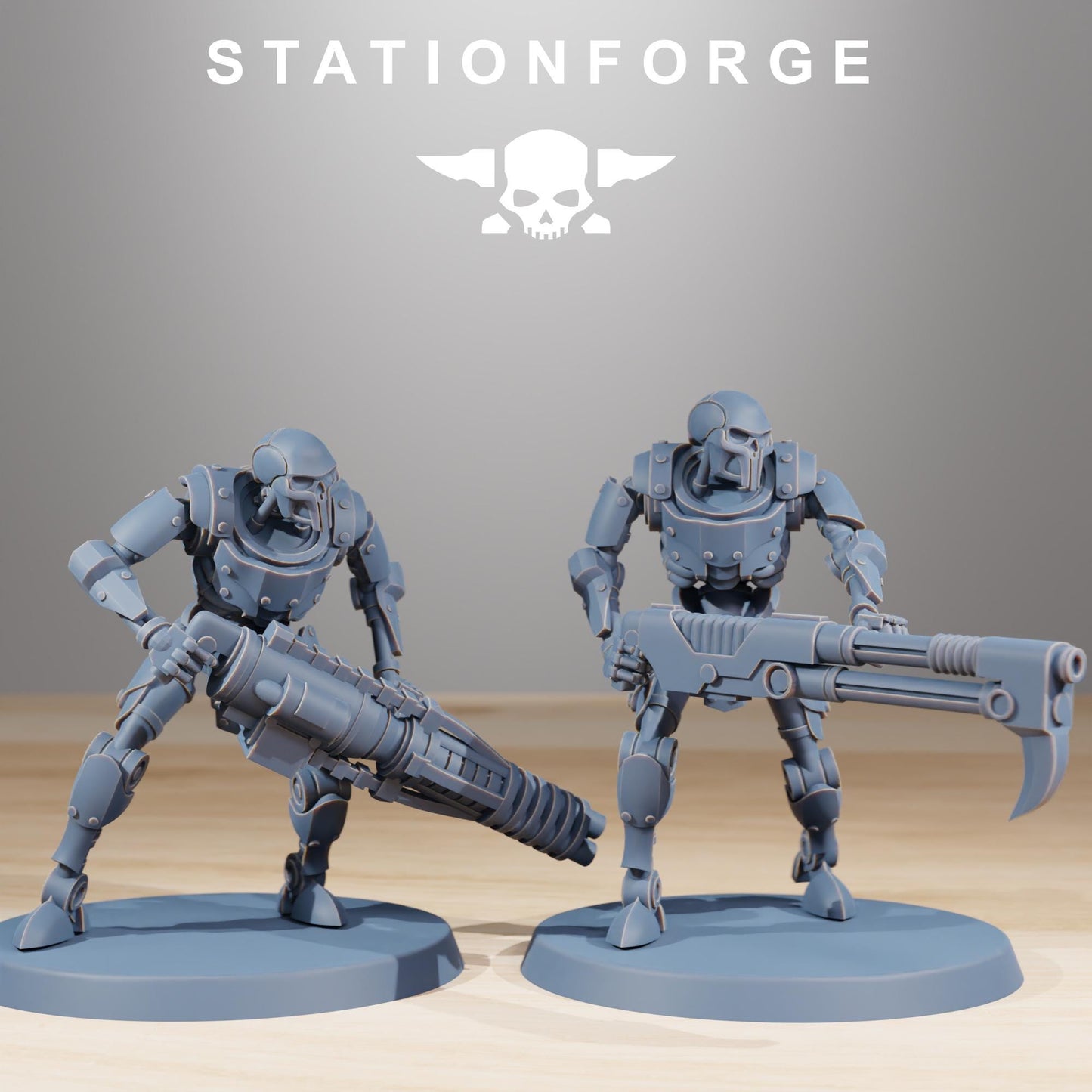 Astronet X1 Infantry, Modular Sci-Fi Undead Robot Warriors by STATIONFORGE, Grimdark Wargames Proxy