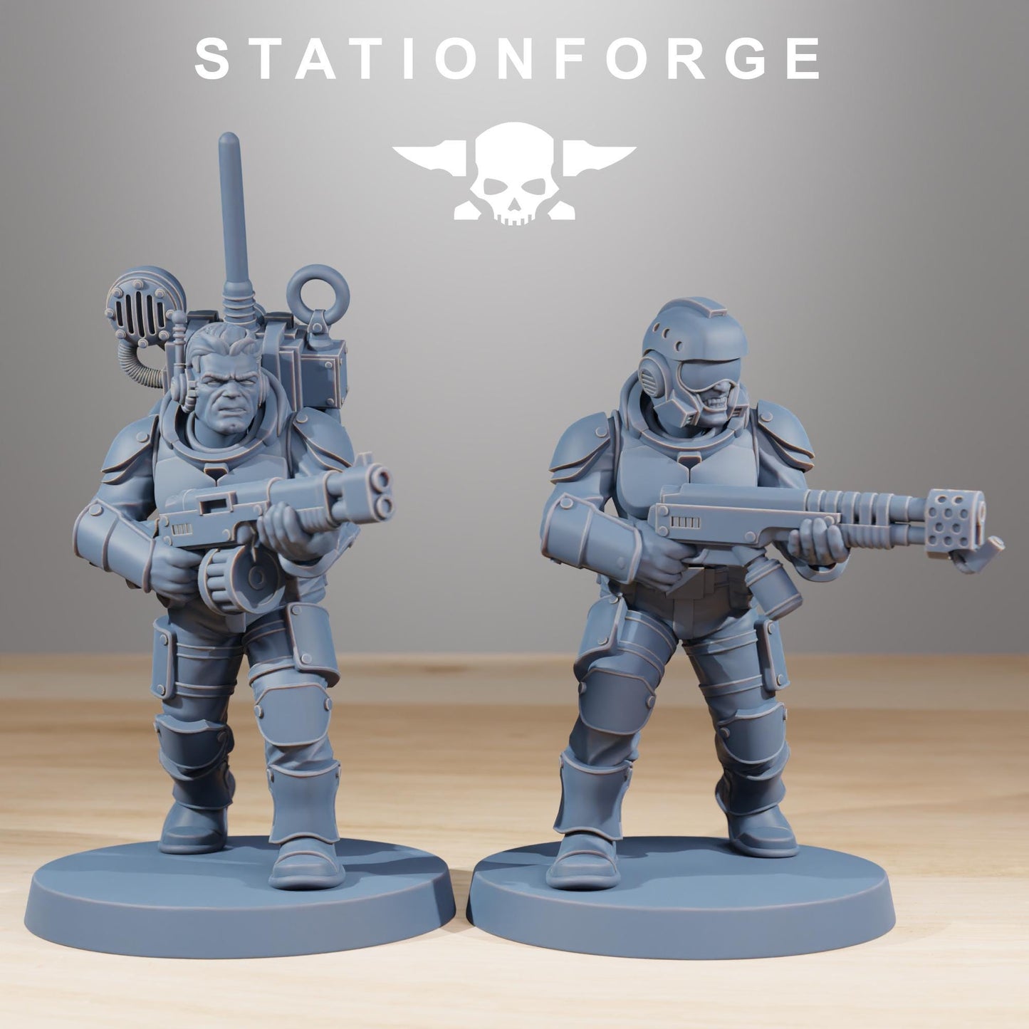 Vaskar Infantry Builder Kit, Death Korps Proxy, Sci-Fi Wargames Miniatures by STATIONFORGE