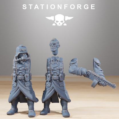 GrimGuard Combatants, Death Korps Proxy, Sci-Fi Wargames Miniatures by STATIONFORGE