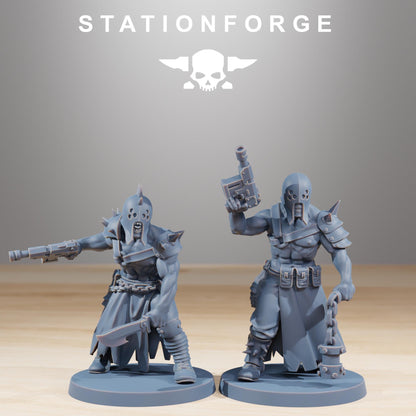 Corrupted Guard Sectarians, Chaos Worshipper Sci-Fi Wargames Miniatures by STATIONFORGE, Corrupted Imperial Guard