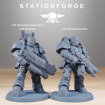 Socratis Ravagers, Modular Sci-Fi Marine warriors by STATIONFORGE, Grimdark Wargames Proxy