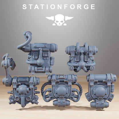 Scavenger Hunters, Space Techno-bots, modular Sci-Fi warriors by STATIONFORGE, Sci-Fi Wargames Cyber-themed Grimdark miniatures
