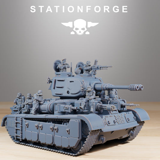 GrimGuard Heavy Battle Tank - GrimGuard Heavy Tank, Sci-Fi Space Guard Soldiers by STATIONFORGE