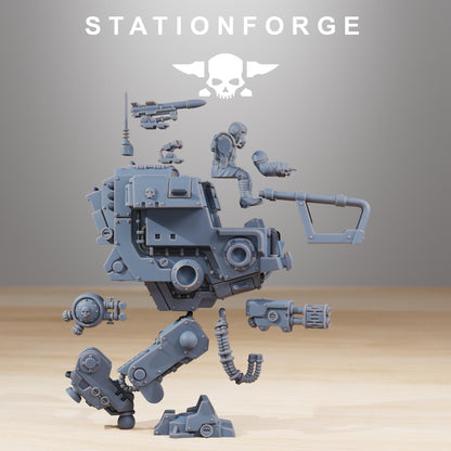 GrimGuard Walker Mk1, Modular Sci-Fi Guardsmen Vehicle by STATIONFORGE, Sci-fi Wargames Proxy, Imperial Guard Combat Walker