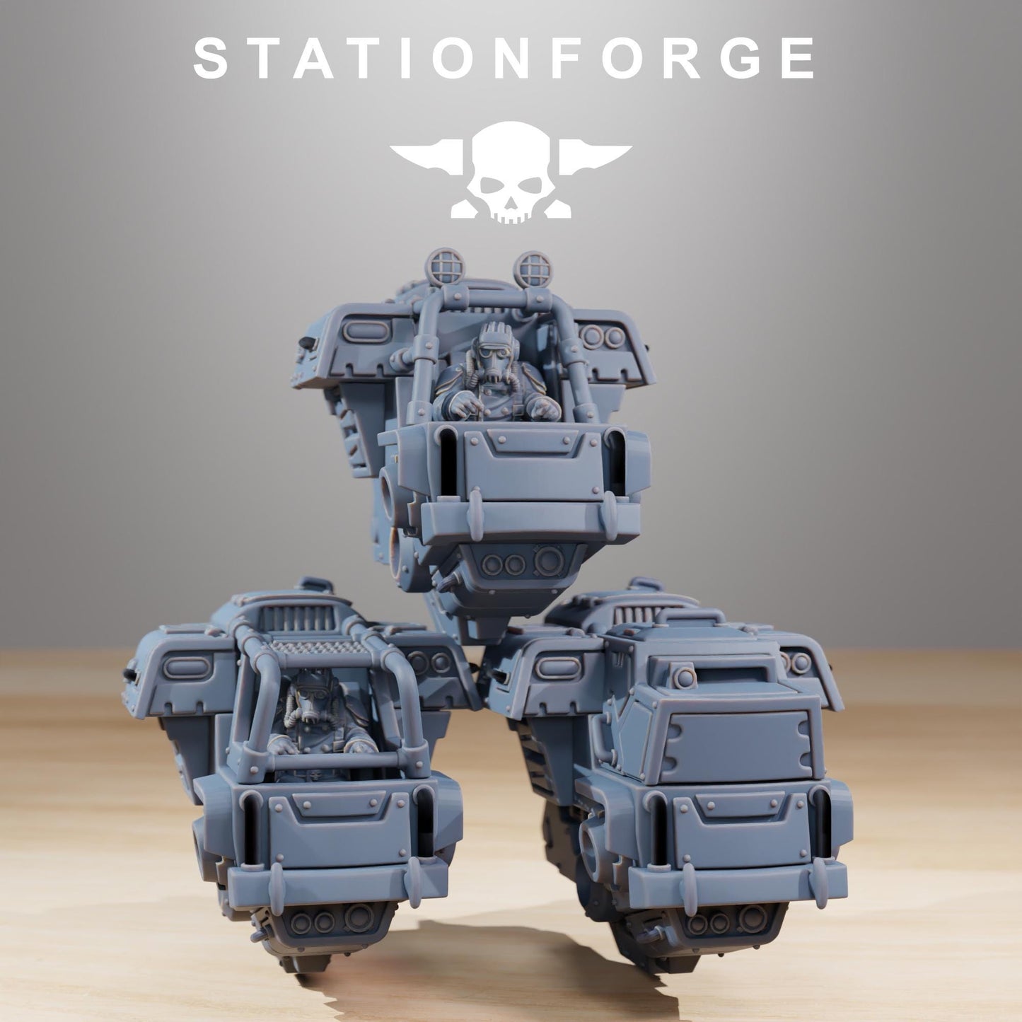 GrimGuard Walker Mk1, Modular Sci-Fi Guardsmen Vehicle by STATIONFORGE, Sci-fi Wargames Proxy, Imperial Guard Combat Walker