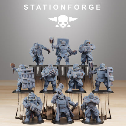 GrimGuard Mutants, Imperial Guard Proxy, Sci-Fi Wargames Miniatures by STATIONFORGE