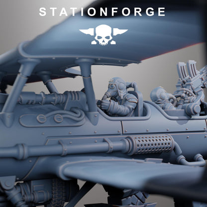 GrimGuard SF-14A Biplane, Modular Sci-Fi Guardsmen Airplane by STATIONFORGE, Sci-fi Wargames Proxy, Imperial Guard Biplane.