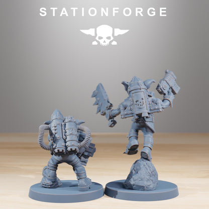 Gobs Jesters, Space-Faring Orkish Menace Sculpted by STATIONFORGE, Grimdark Compatible, Sci-Fi Wargame Scale