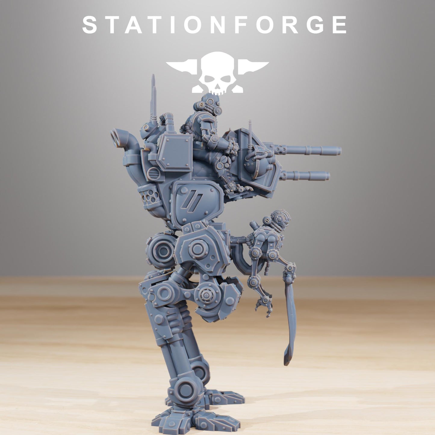 Scavenger Walker, Space Techno-bots, modular Sci-Fi warriors by STATIONFORGE, Sci-Fi Wargames Cyber-themed Grimdark miniatures