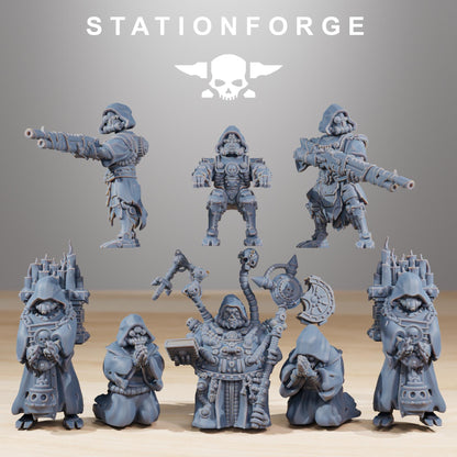 Scavenger Floating Chapel, Space Techno-bots, modular Sci-Fi warriors by STATIONFORGE, Sci-Fi Wargames Cyber-themed Grimdark miniatures