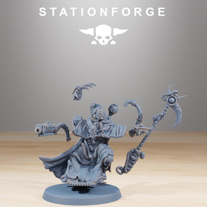 Scavenger The Seer, Space Techno-bots, modular Sci-Fi warriors by STATIONFORGE, Sci-Fi Wargames Cyber-themed Grimdark miniatures