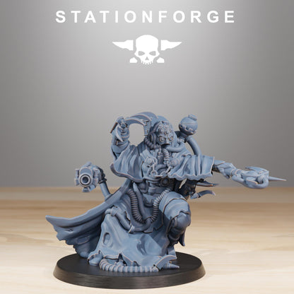 Scavenger The Seer, Space Techno-bots, modular Sci-Fi warriors by STATIONFORGE, Sci-Fi Wargames Cyber-themed Grimdark miniatures