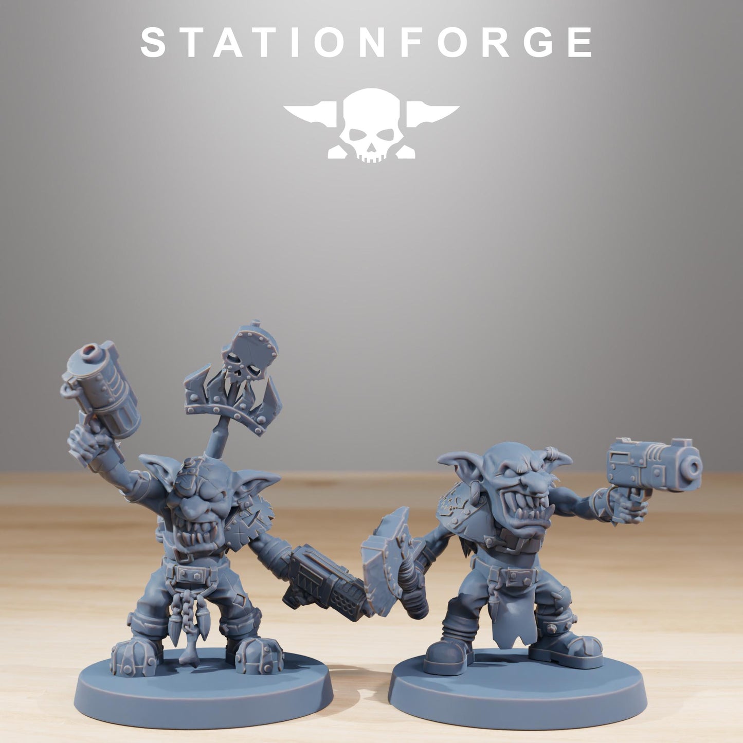 Gobs Berserkers, Space-Faring Orkish Menace Sculpted by STATIONFORGE, Grimdark Compatible, Sci-Fi Wargame Scale