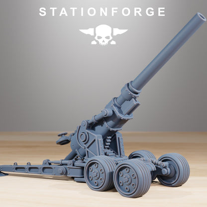 GrimGuard Heavy Artillery, Modular Sci-Fi Artillery by STATIONFORGE, Sci-fi Wargames Proxy, Imperial Guard Army Long Range Artillery Proxy