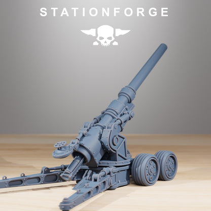 GrimGuard Heavy Artillery, Modular Sci-Fi Artillery by STATIONFORGE, Sci-fi Wargames Proxy, Imperial Guard Army Long Range Artillery Proxy