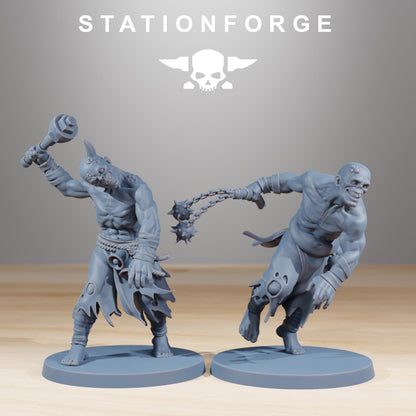 Corrupted Guard Walkers, Chaos Worshipper Sci-Fi Wargames Miniatures by STATIONFORGE, Corrupted Imperial Guard
