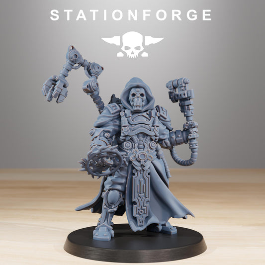 Scavenger Techno Priest, Space Techno-bots, modular Sci-Fi warriors by STATIONFORGE, Sci-Fi Wargames Cyber-themed Grimdark miniatures