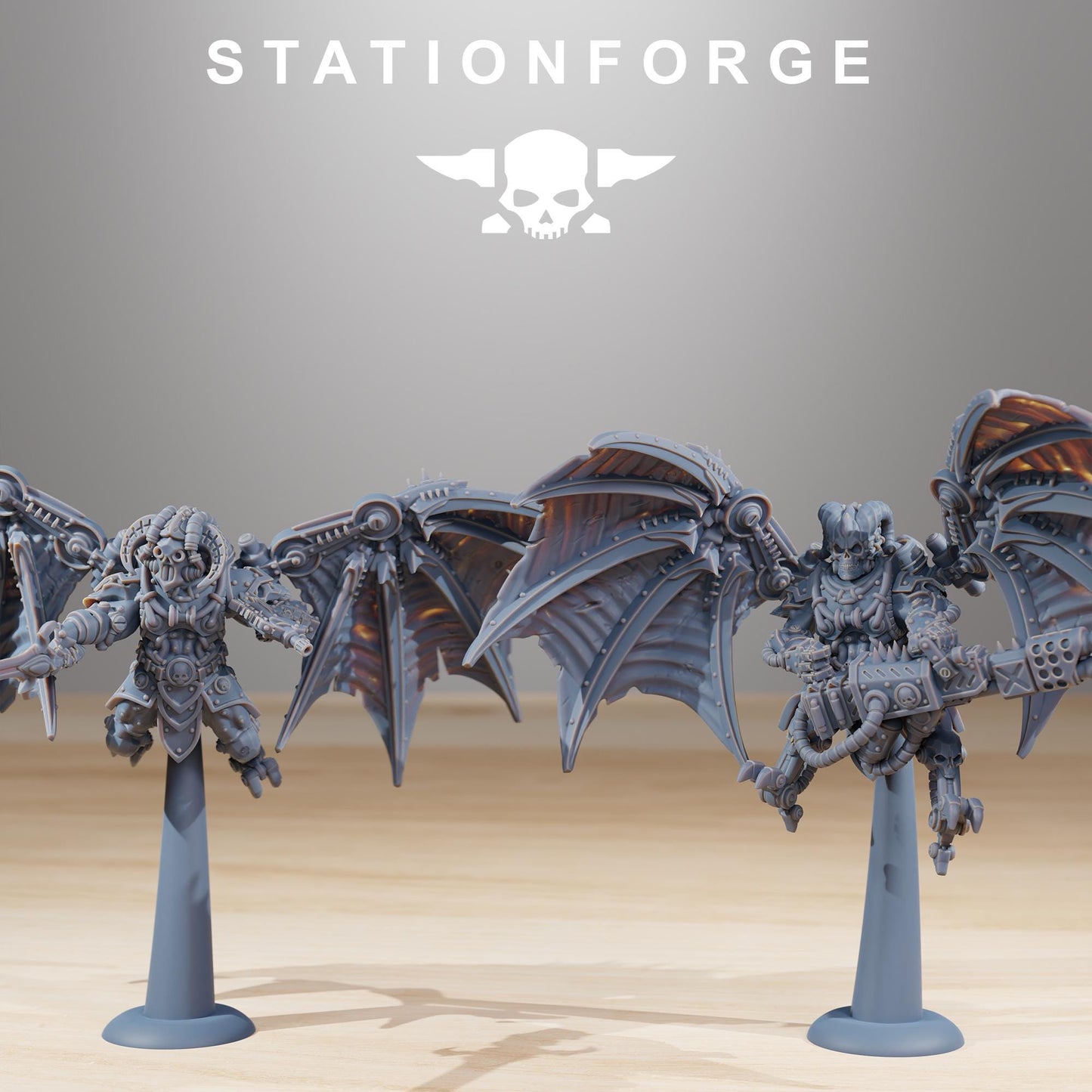Pythonicus Flyers, Space Techno-bots, modular Sci-Fi warriors by STATIONFORGE, Sci-Fi Wargames Cyber-themed Grimdark miniatures