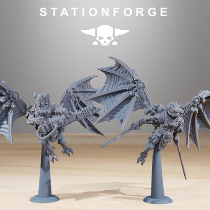 Pythonicus Flyers, Space Techno-bots, modular Sci-Fi warriors by STATIONFORGE, Sci-Fi Wargames Cyber-themed Grimdark miniatures