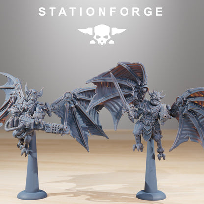 Pythonicus Flyers, Space Techno-bots, modular Sci-Fi warriors by STATIONFORGE, Sci-Fi Wargames Cyber-themed Grimdark miniatures