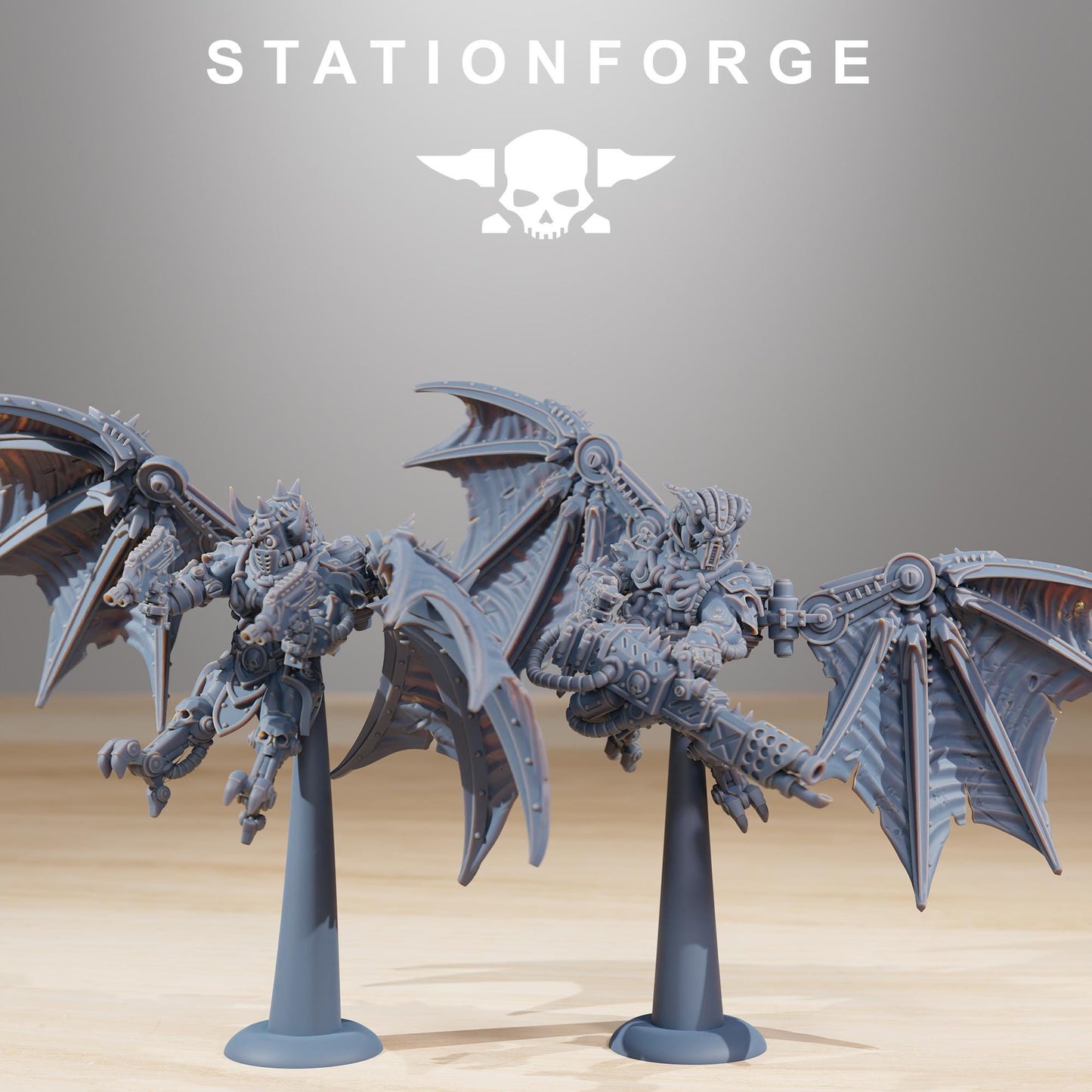 Pythonicus Flyers, Space Techno-bots, modular Sci-Fi warriors by STATIONFORGE, Sci-Fi Wargames Cyber-themed Grimdark miniatures