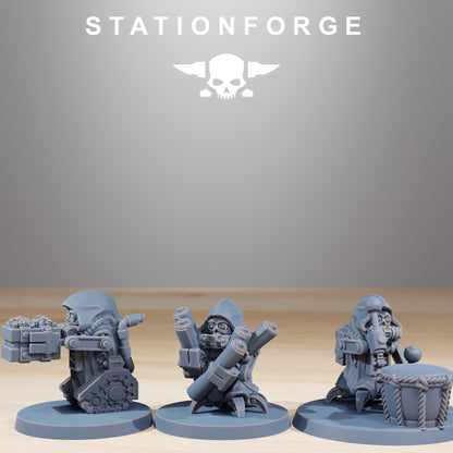 Bobby Gang, Mechanical Drone Bots, Sci-Fi Wargames Miniatures by STATIONFORGE
