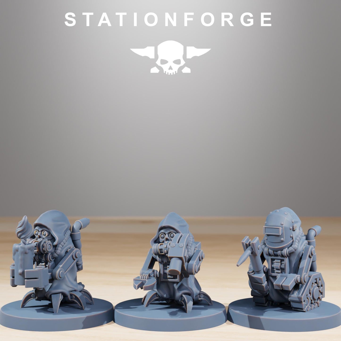 Bobby Gang, Mechanical Drone Bots, Sci-Fi Wargames Miniatures by STATIONFORGE