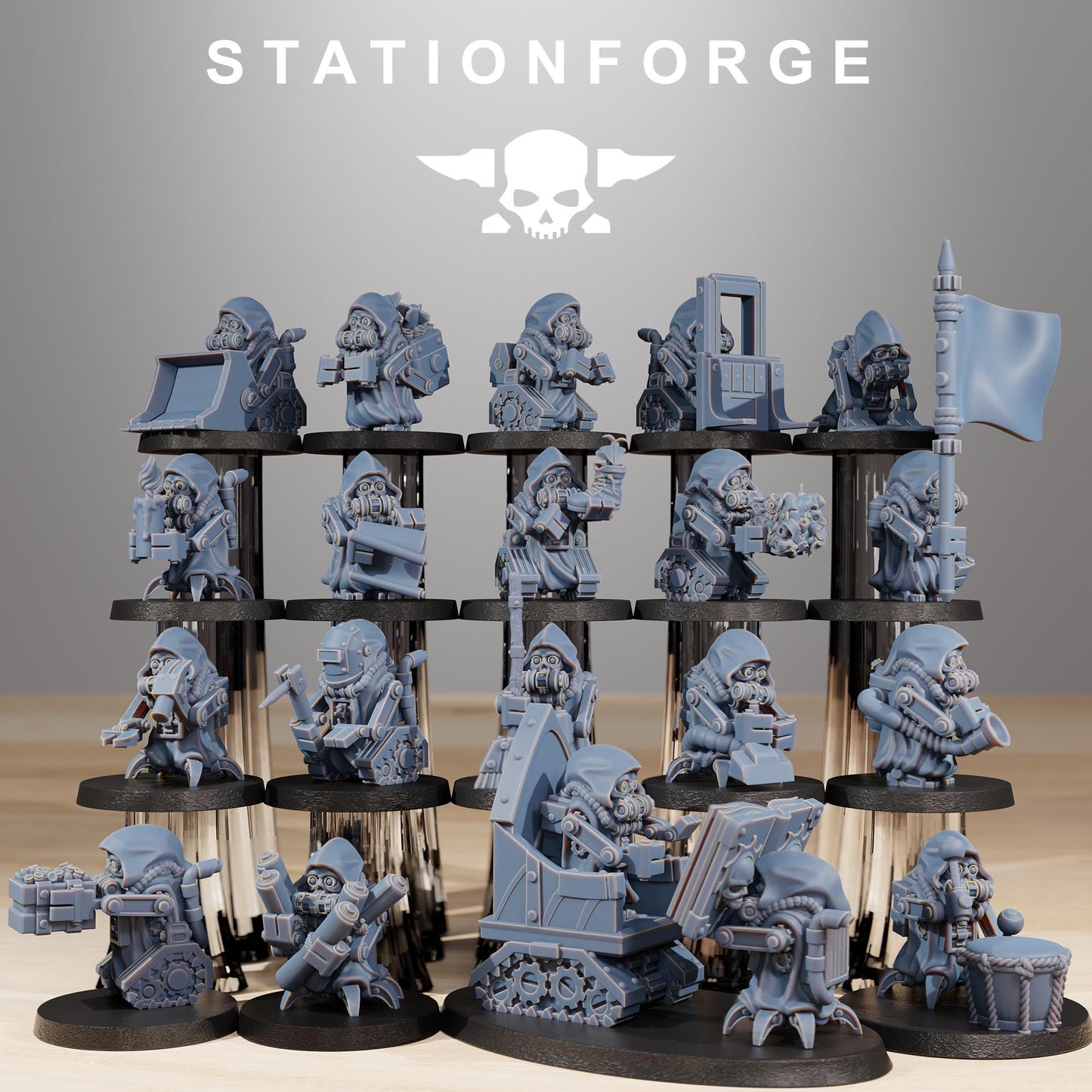 Bobby Gang, Mechanical Drone Bots, Sci-Fi Wargames Miniatures by STATIONFORGE