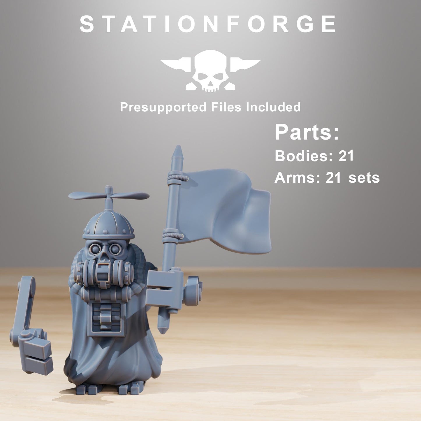 Bobby Gang, Mechanical Drone Bots, Sci-Fi Wargames Miniatures by STATIONFORGE