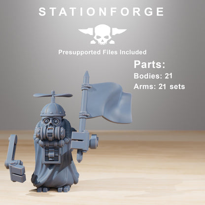 Bobby Gang, Mechanical Drone Bots, Sci-Fi Wargames Miniatures by STATIONFORGE