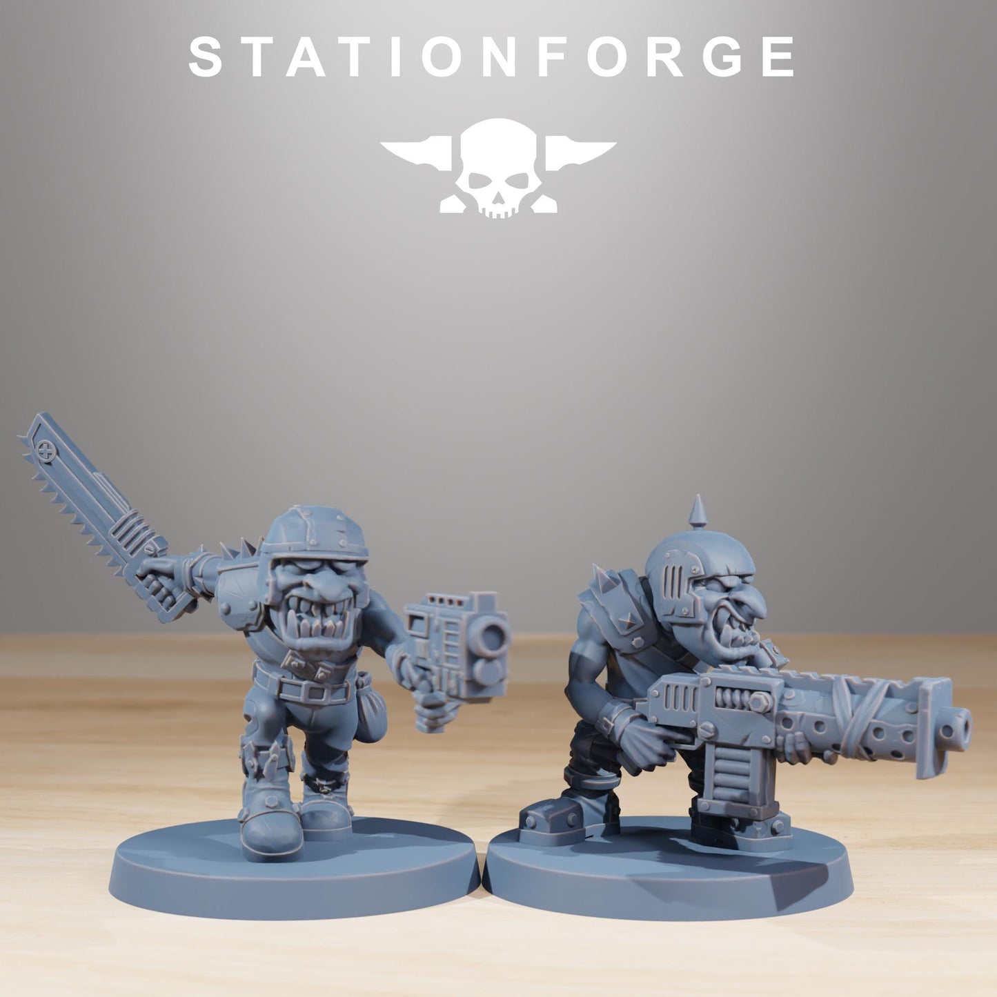 Gobs Infantry, Space-Faring Orkish Menace Sculpted by STATIONFORGE, Grimdark Compatible, Sci-Fi Wargame Scale