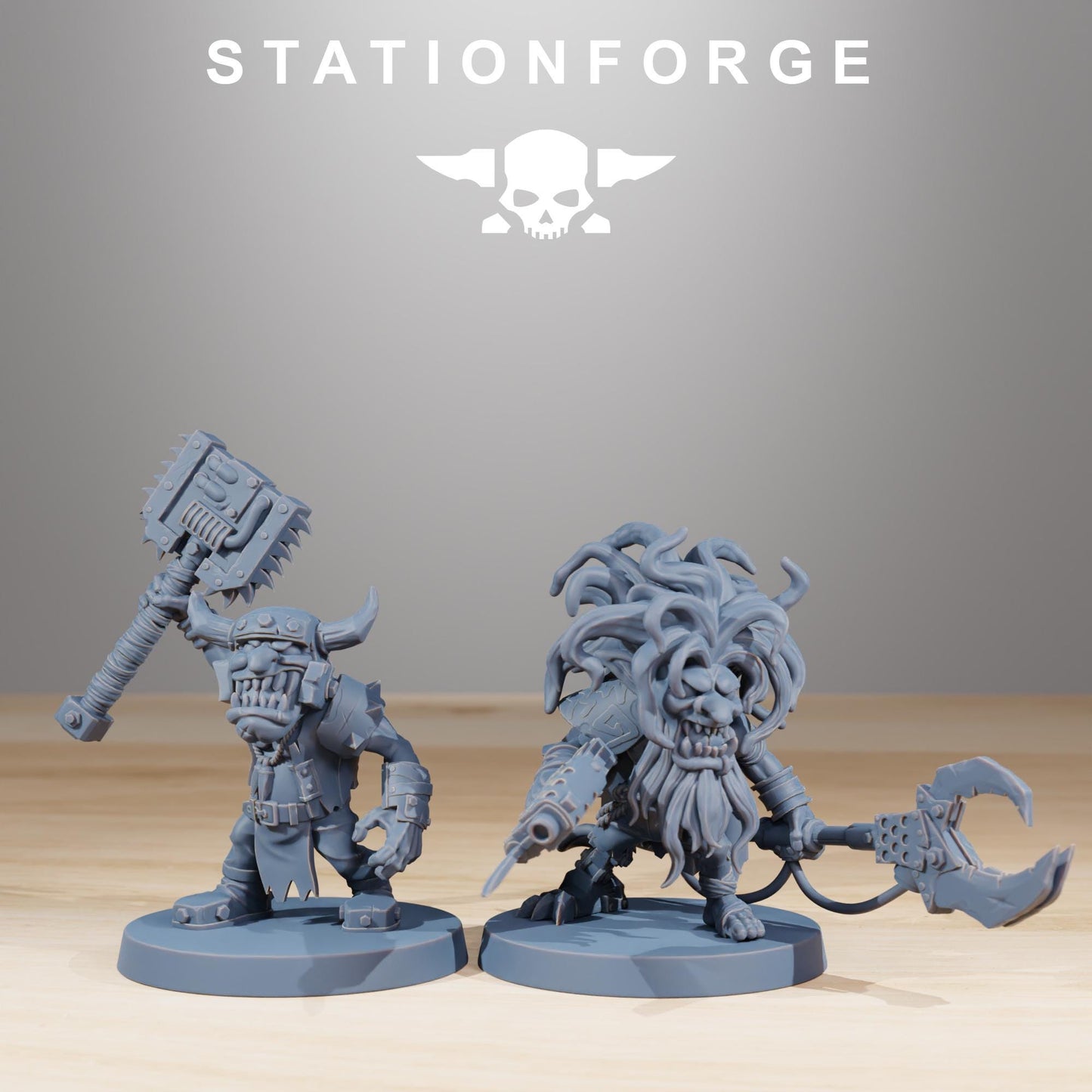 Gobs Infantry, Space-Faring Orkish Menace Sculpted by STATIONFORGE, Grimdark Compatible, Sci-Fi Wargame Scale