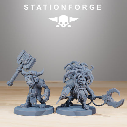 Gobs Infantry, Space-Faring Orkish Menace Sculpted by STATIONFORGE, Grimdark Compatible, Sci-Fi Wargame Scale