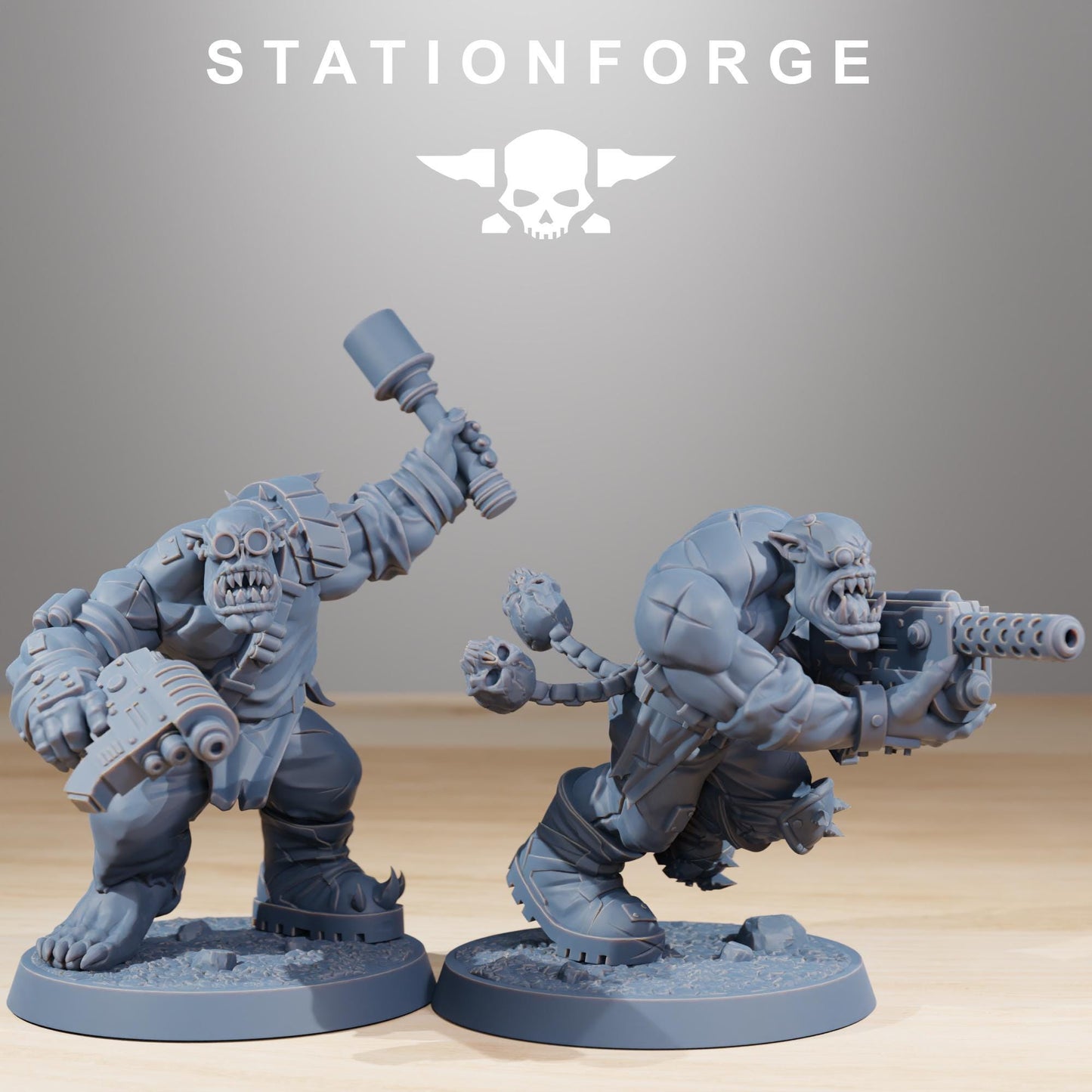 Orkaz Infantry, Space-Faring Orkish Menace Sculpted by STATIONFORGE, Grimdark Compatible, Sci-Fi Wargame Scale