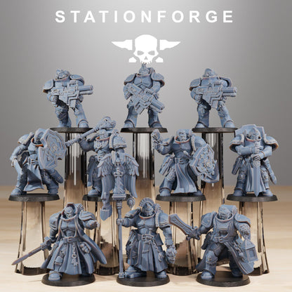 Socratis Knights, Modular Sci-Fi Marine warriors by STATIONFORGE, Grimdark Wargames Proxy