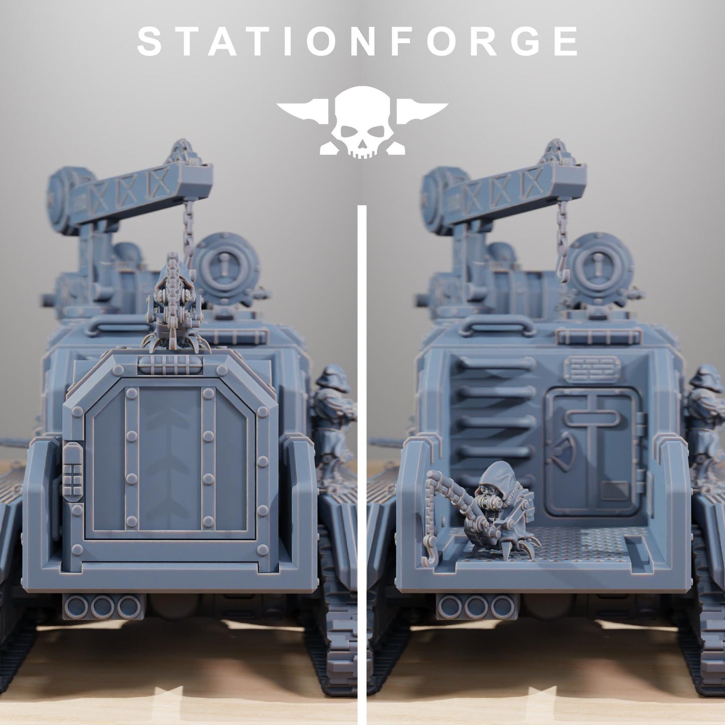 Scavenger Prospector, Space Techno-bots, modular Sci-Fi warriors by STATIONFORGE, Sci-Fi Wargames Cyber-themed Grimdark miniatures