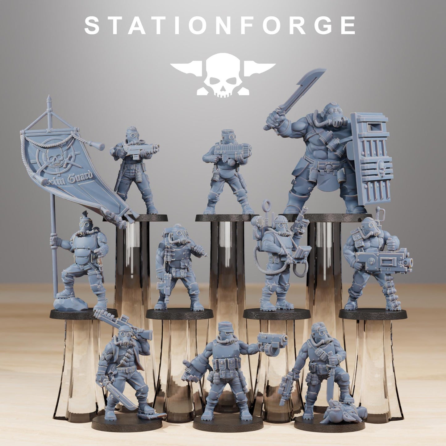 GrimGuard Hunters, Death Korps Proxy, Sci-Fi Wargames Miniatures by STATIONFORGE