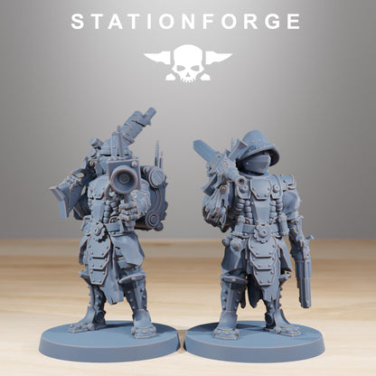 Frontliners Infantry, Space Techno-bots, modular Sci-Fi warriors by STATIONFORGE, Sci-Fi Wargames Cyber-themed Grimdark miniatures