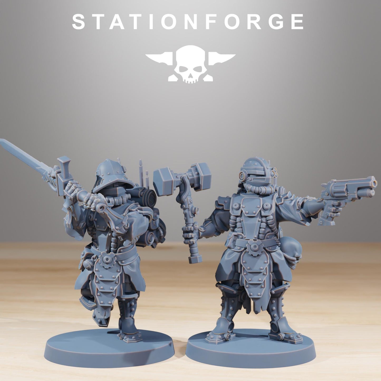 Frontliners Infantry, Space Techno-bots, modular Sci-Fi warriors by STATIONFORGE, Sci-Fi Wargames Cyber-themed Grimdark miniatures